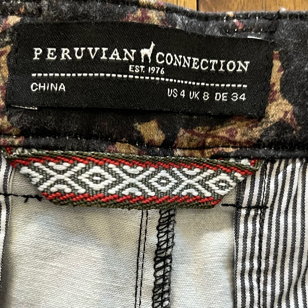 Peruvian Connection Black and Tan Patterned Pant - image 4
